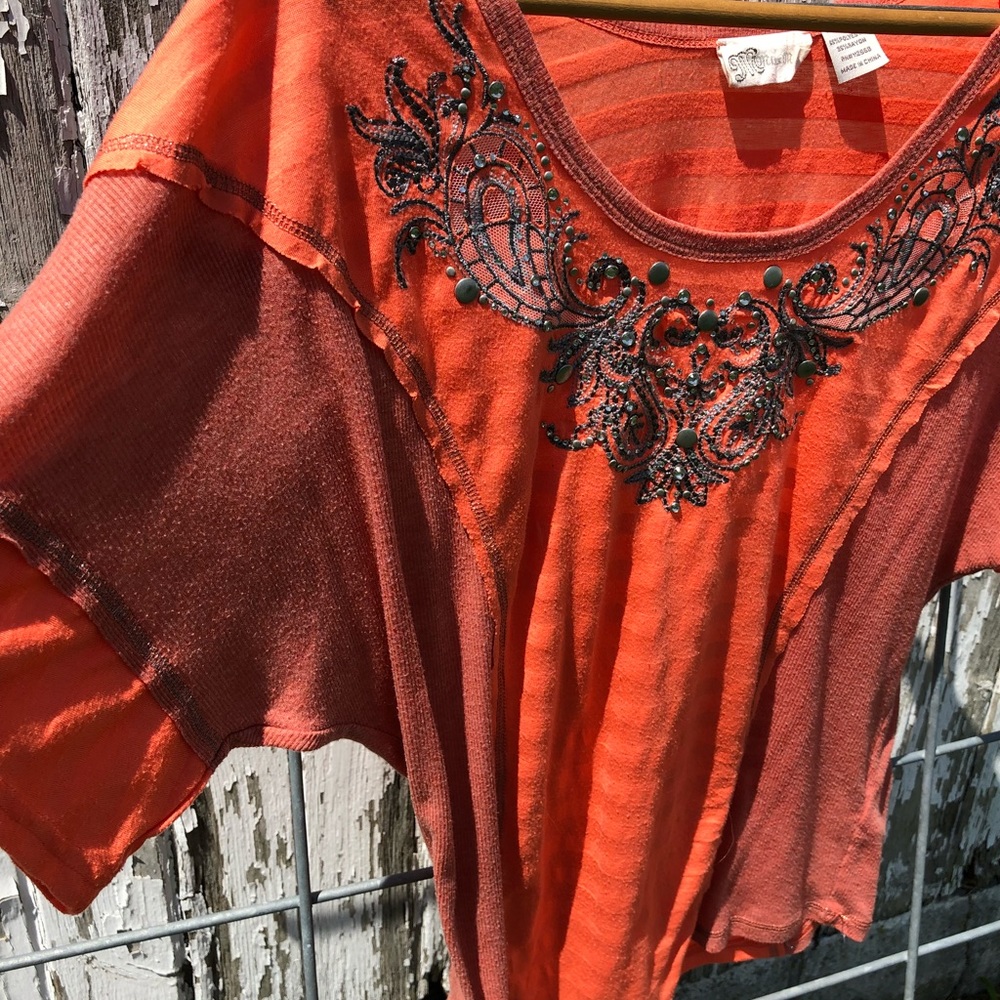 Miss Me dolman sleeve orange blouse